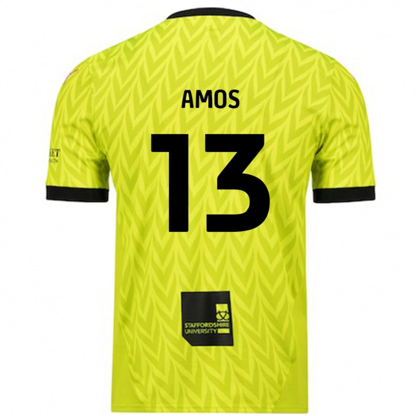 Danxen Niño Camiseta Ben Amos #13 Verde Fluorescente 2ª Equipación 2024/25 La Camisa