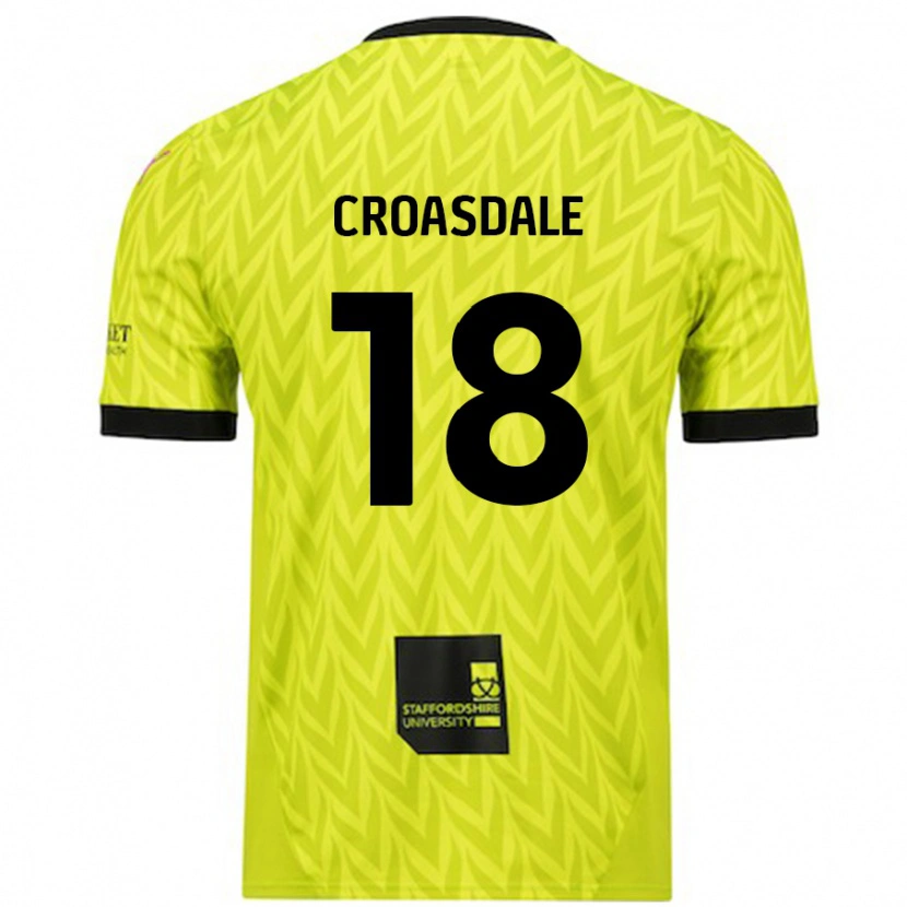 Danxen Niño Camiseta Ryan Croasdale #18 Verde Fluorescente 2ª Equipación 2024/25 La Camisa