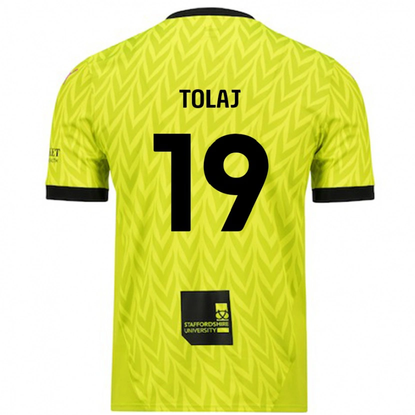 Danxen Niño Camiseta Lorent Tolaj #19 Verde Fluorescente 2ª Equipación 2024/25 La Camisa