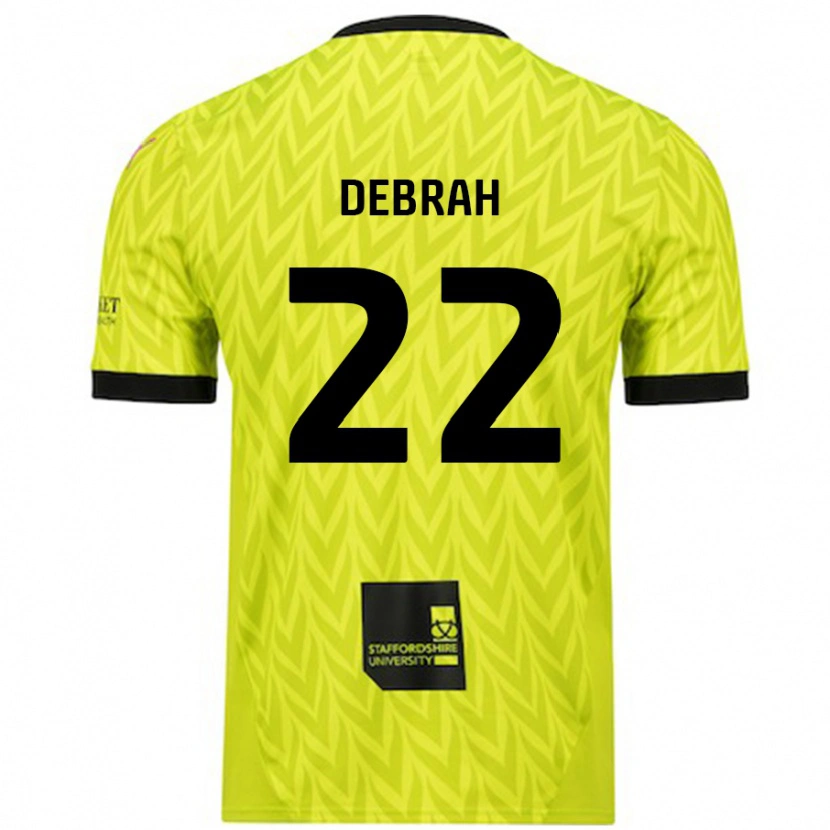 Danxen Niño Camiseta Jesse Debrah #22 Verde Fluorescente 2ª Equipación 2024/25 La Camisa