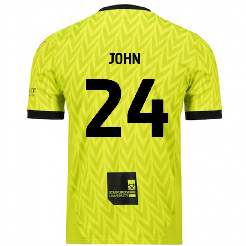 Danxen Niño Camiseta Kyle John #24 Verde Fluorescente 2ª Equipación 2024/25 La Camisa