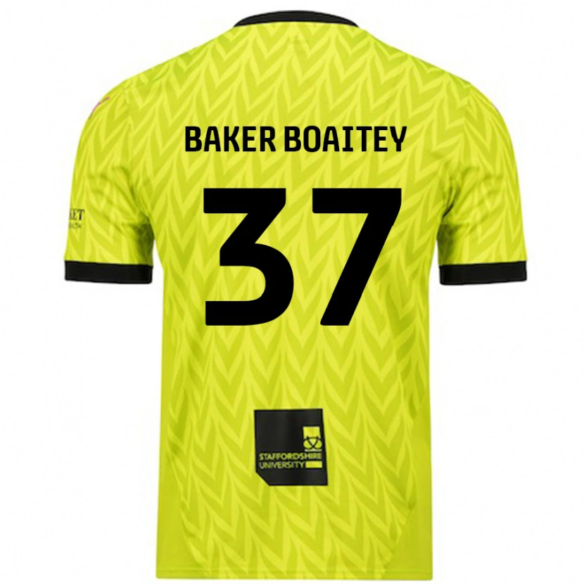 Danxen Niño Camiseta Benicio Baker-Boaitey #37 Verde Fluorescente 2ª Equipación 2024/25 La Camisa