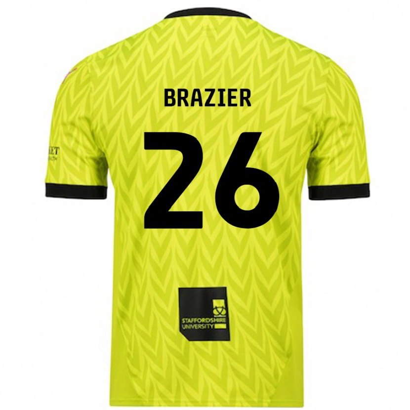 Danxen Niño Camiseta Liam Brazier #26 Verde Fluorescente 2ª Equipación 2024/25 La Camisa