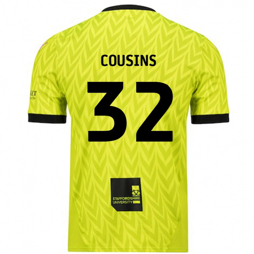 Danxen Niño Camiseta Logan Cousins #32 Verde Fluorescente 2ª Equipación 2024/25 La Camisa