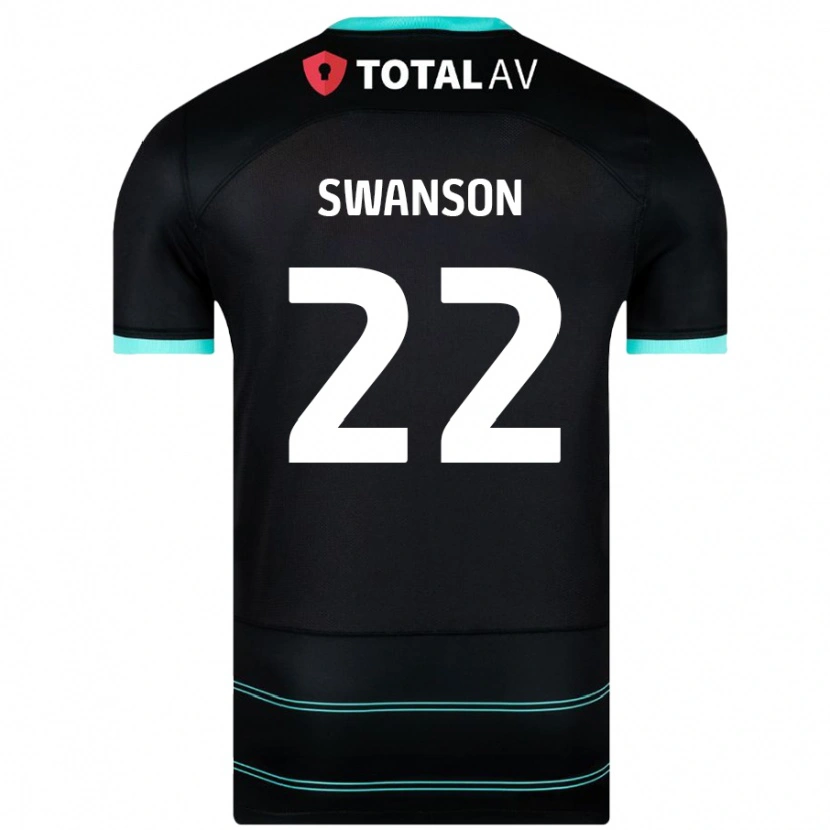 Danxen Niño Camiseta Zak Swanson #22 Negro 2ª Equipación 2024/25 La Camisa