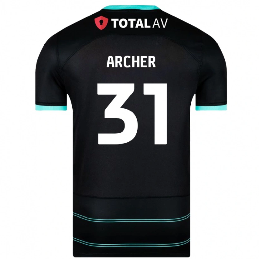 Danxen Niño Camiseta Jordan Archer #31 Negro 2ª Equipación 2024/25 La Camisa