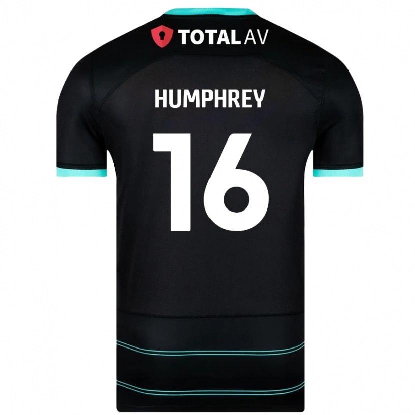 Danxen Niño Camiseta Ella Humphrey #16 Negro 2ª Equipación 2024/25 La Camisa