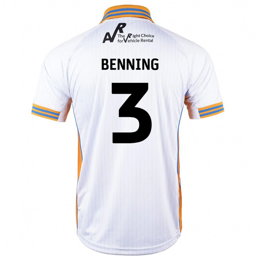 Danxen Niño Camiseta Mal Benning #3 Blanco 2ª Equipación 2024/25 La Camisa