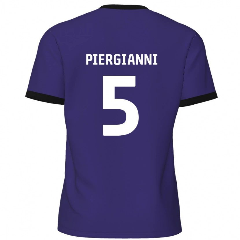 Danxen Niño Camiseta Carl Piergianni #5 Púrpura 2ª Equipación 2024/25 La Camisa