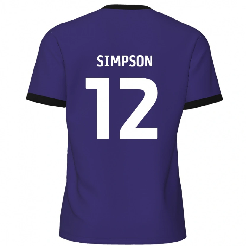 Danxen Niño Camiseta Tyreece Simpson #12 Púrpura 2ª Equipación 2024/25 La Camisa