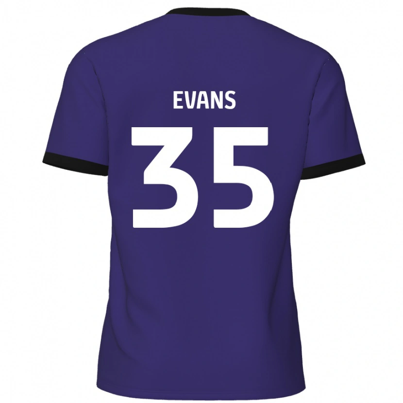 Danxen Niño Camiseta Makise Evans #35 Púrpura 2ª Equipación 2024/25 La Camisa