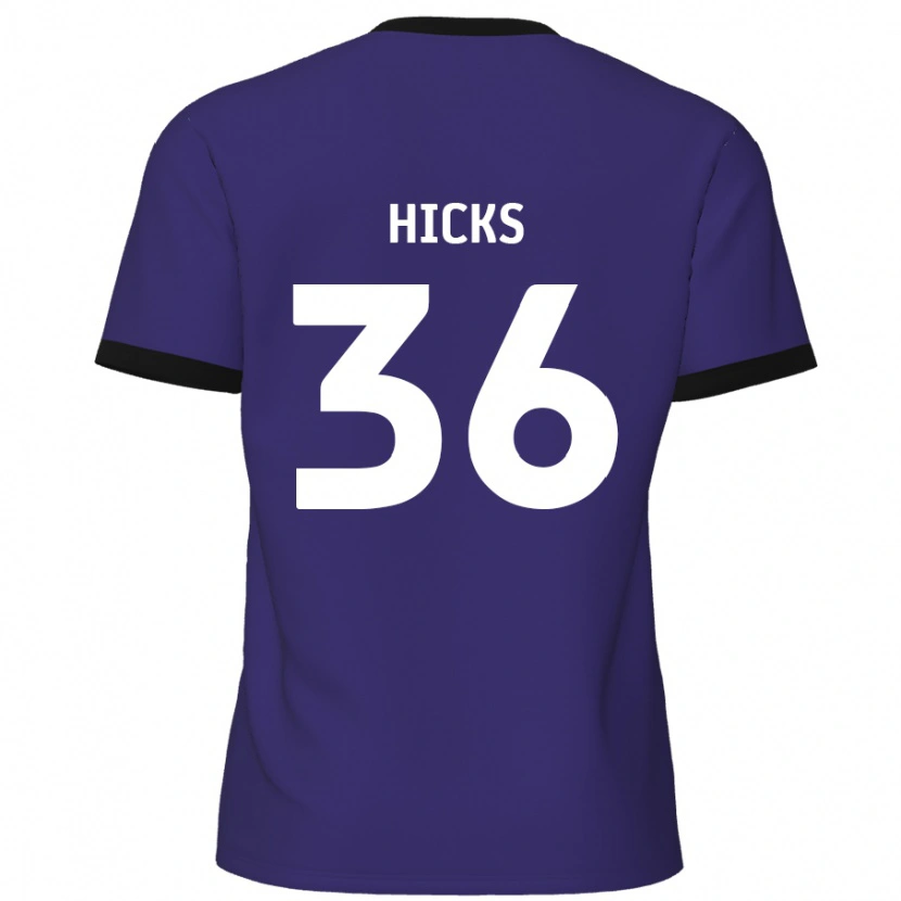 Danxen Niño Camiseta David Hicks #36 Púrpura 2ª Equipación 2024/25 La Camisa