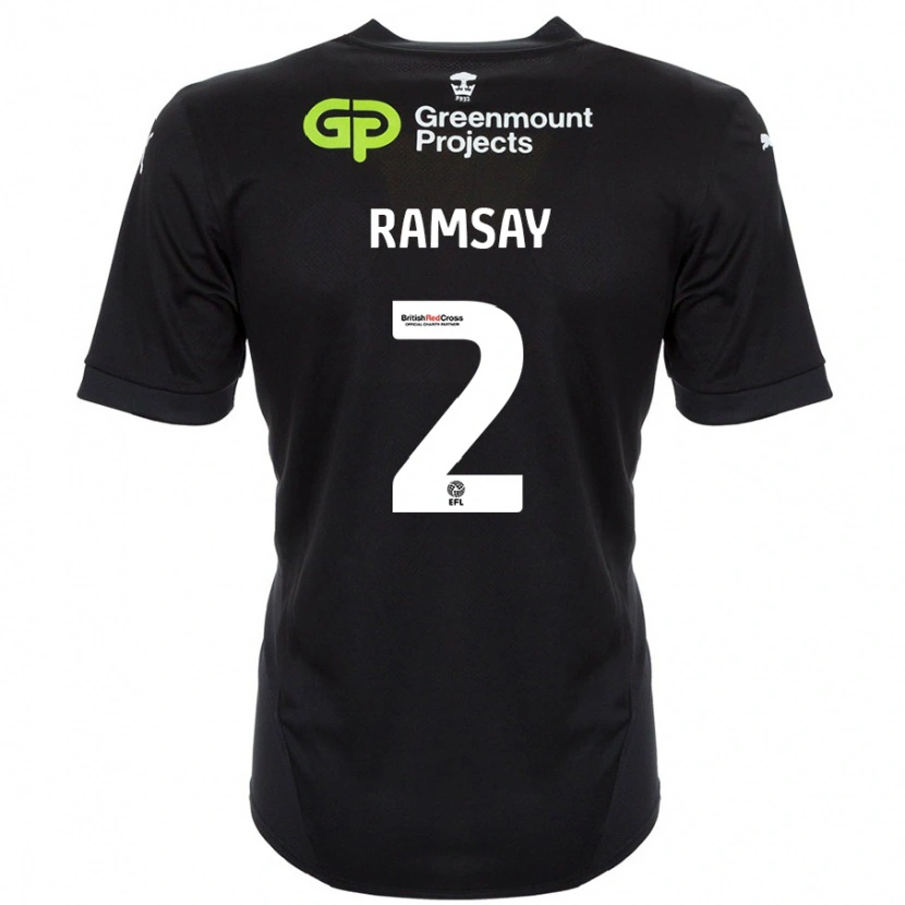 Danxen Niño Camiseta Calvin Ramsay #2 Negro 2ª Equipación 2024/25 La Camisa