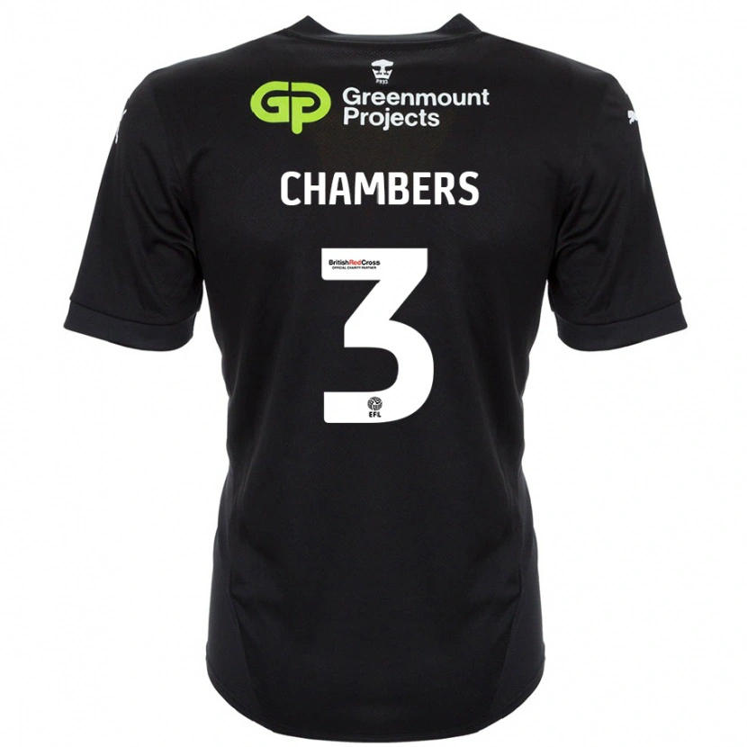 Danxen Niño Camiseta Luke Chambers #3 Negro 2ª Equipación 2024/25 La Camisa