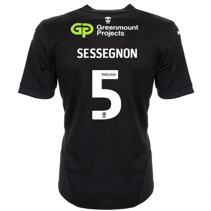 Danxen Niño Camiseta Steven Sessegnon #5 Negro 2ª Equipación 2024/25 La Camisa