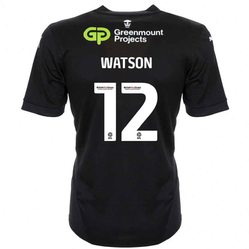 Danxen Niño Camiseta Tom Watson #12 Negro 2ª Equipación 2024/25 La Camisa