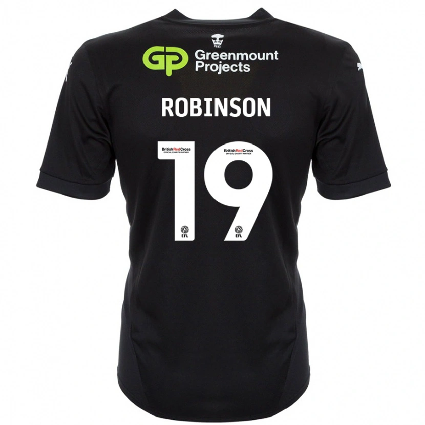 Danxen Niño Camiseta Luke Robinson #19 Negro 2ª Equipación 2024/25 La Camisa