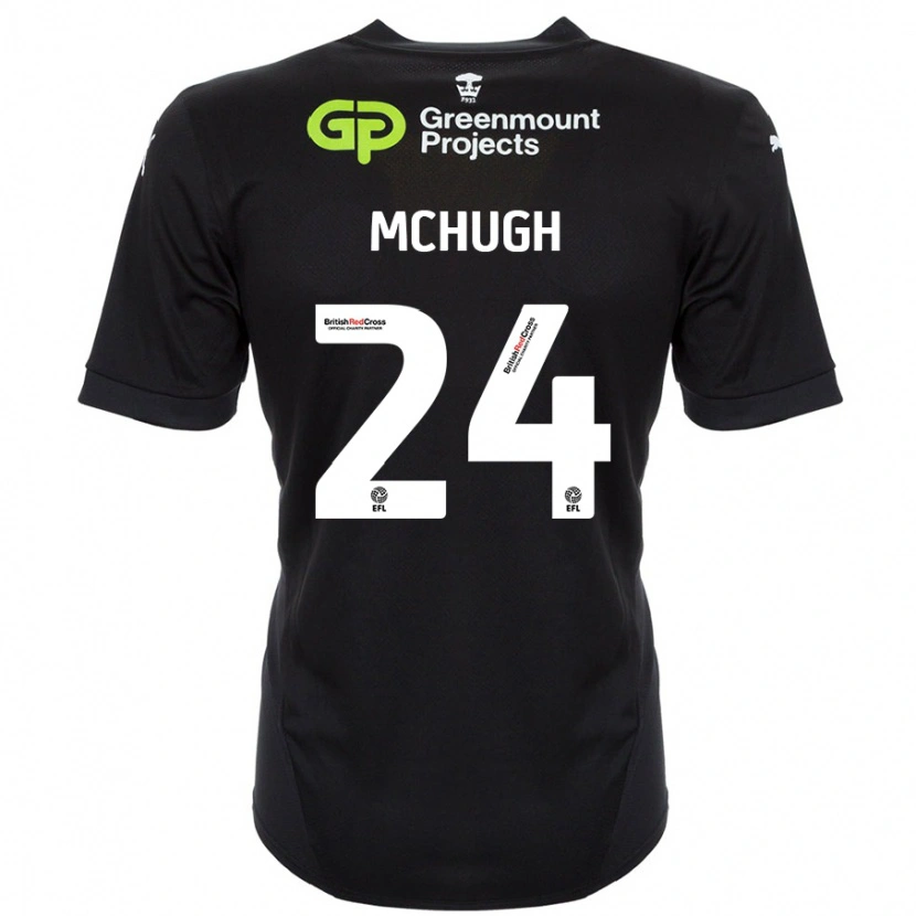 Danxen Niño Camiseta Harry Mchugh #24 Negro 2ª Equipación 2024/25 La Camisa