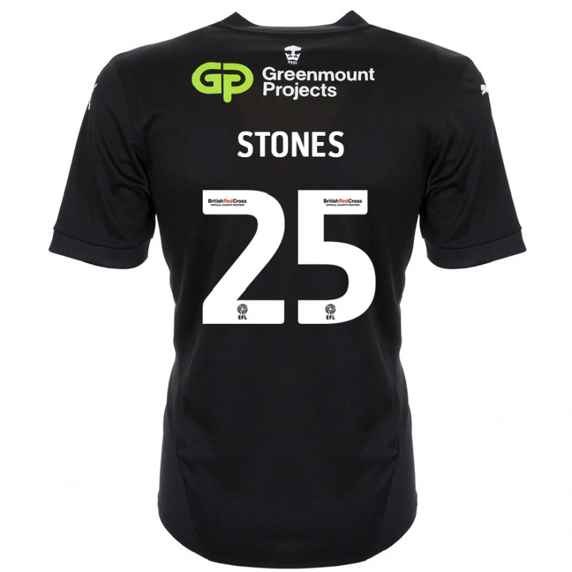 Danxen Niño Camiseta Josh Stones #25 Negro 2ª Equipación 2024/25 La Camisa