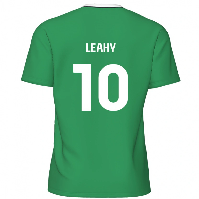 Danxen Niño Camiseta Luke Leahy #10 Verde Rayas Blancas 2ª Equipación 2024/25 La Camisa