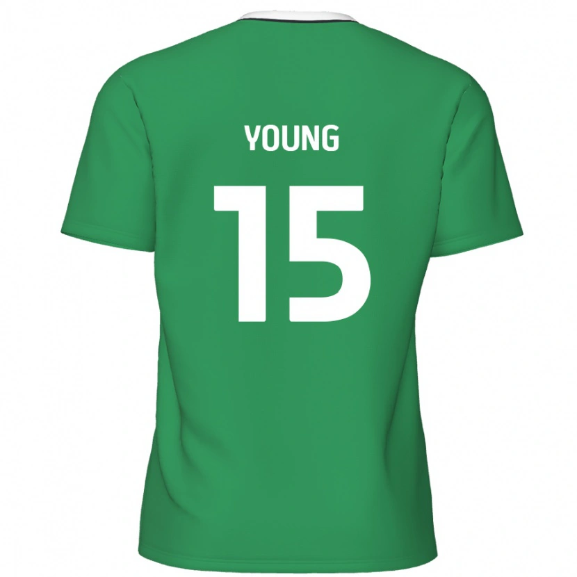 Danxen Niño Camiseta Jack Young #15 Verde Rayas Blancas 2ª Equipación 2024/25 La Camisa