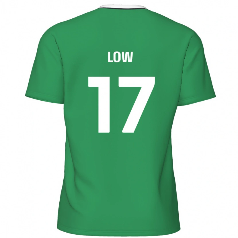 Danxen Niño Camiseta Joe Low #17 Verde Rayas Blancas 2ª Equipación 2024/25 La Camisa