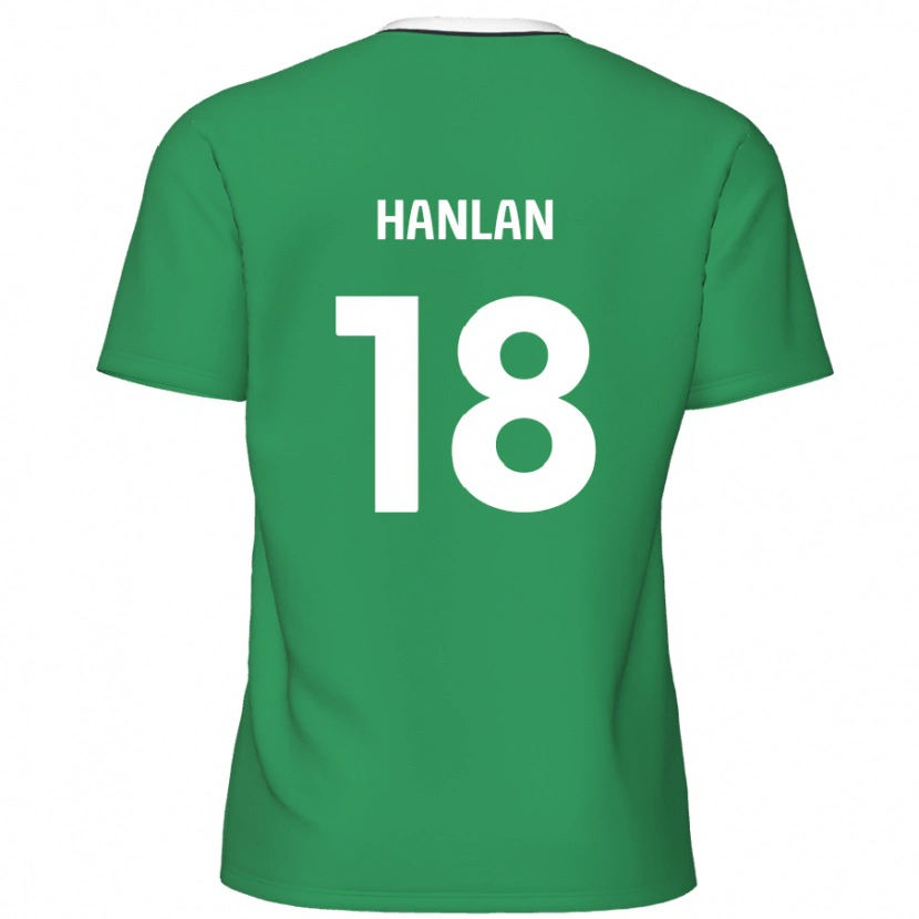 Danxen Niño Camiseta Brandon Hanlan #18 Verde Rayas Blancas 2ª Equipación 2024/25 La Camisa