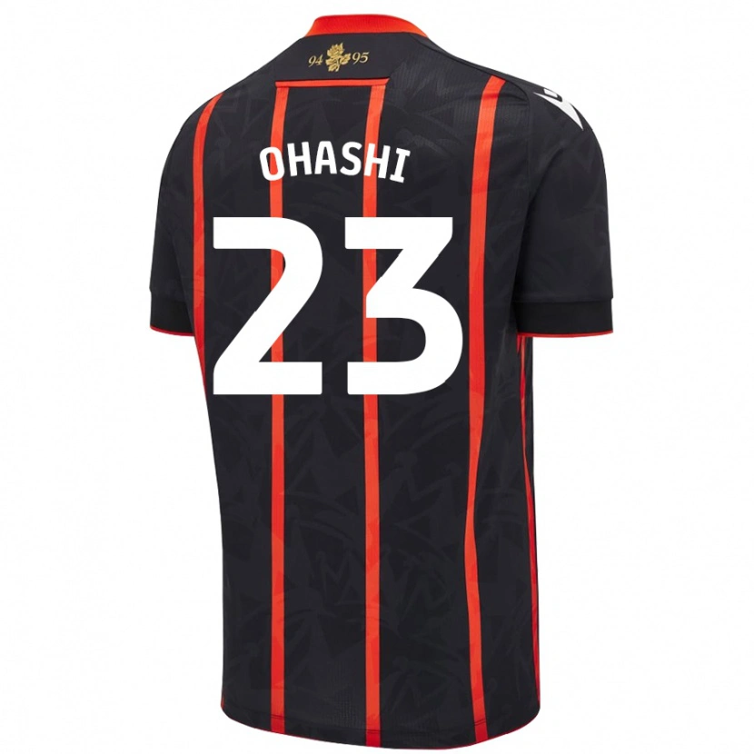 Danxen Niño Camiseta Yuki Ohashi #23 Negro Rojo 2ª Equipación 2024/25 La Camisa