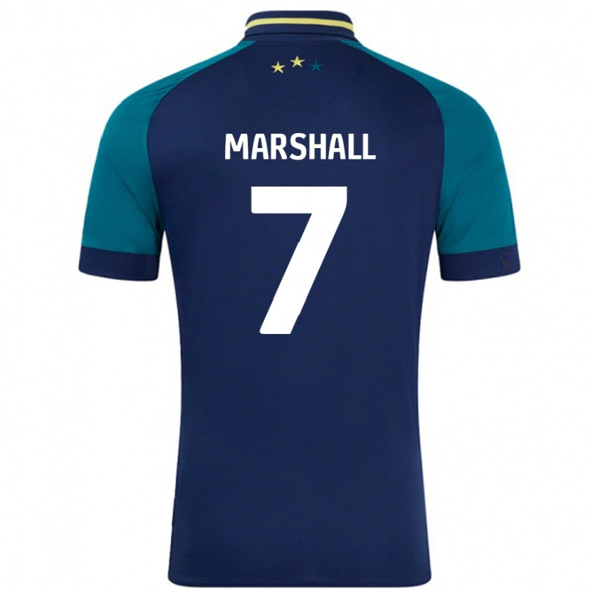 Danxen Niño Camiseta Callum Marshall #7 Azul Marino Verde Oscuro 2ª Equipación 2024/25 La Camisa