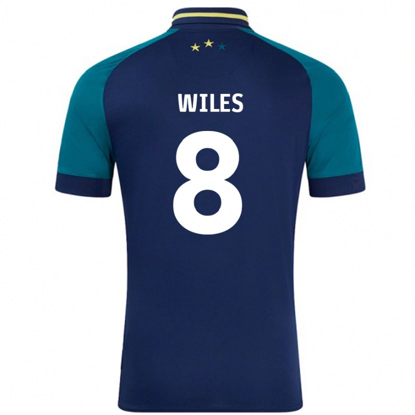 Danxen Niño Camiseta Ben Wiles #8 Azul Marino Verde Oscuro 2ª Equipación 2024/25 La Camisa