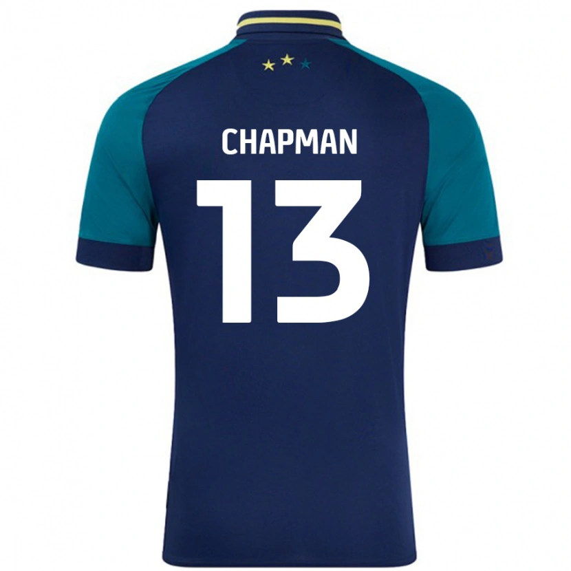 Danxen Niño Camiseta Jacob Chapman #13 Azul Marino Verde Oscuro 2ª Equipación 2024/25 La Camisa