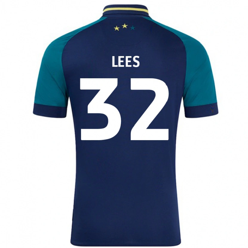 Danxen Niño Camiseta Tom Lees #32 Azul Marino Verde Oscuro 2ª Equipación 2024/25 La Camisa