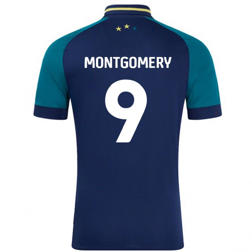 Danxen Niño Camiseta Ria Montgomery #9 Azul Marino Verde Oscuro 2ª Equipación 2024/25 La Camisa