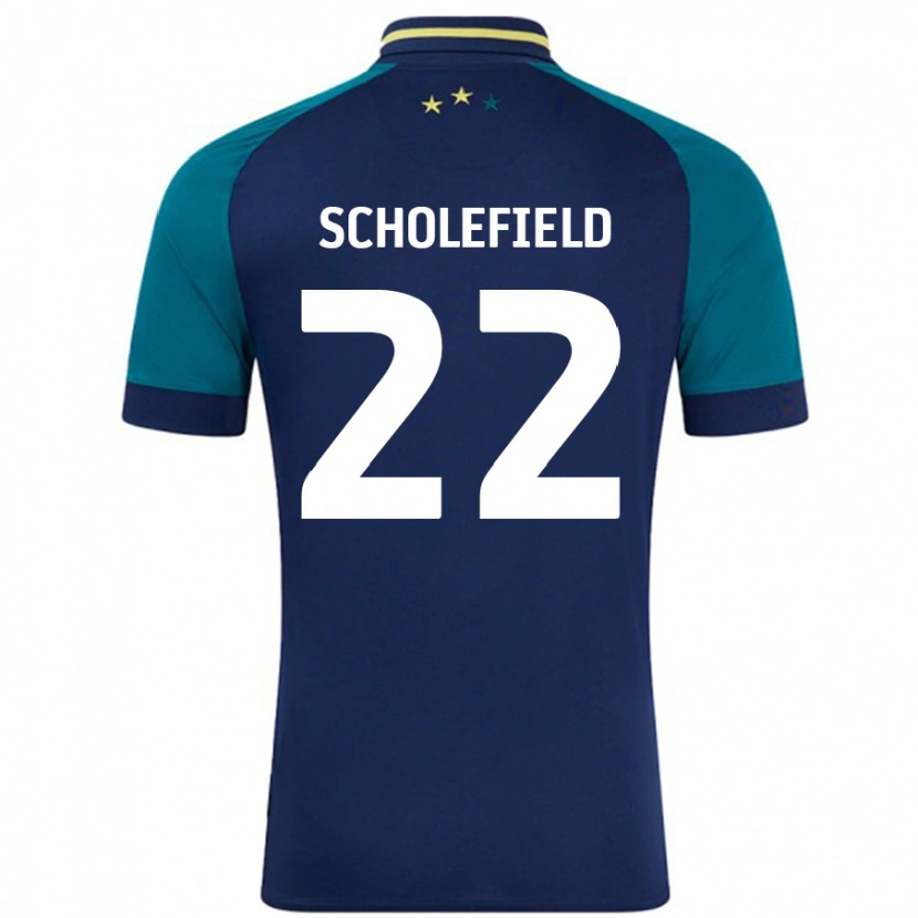 Danxen Niño Camiseta Lois Scholefield #22 Azul Marino Verde Oscuro 2ª Equipación 2024/25 La Camisa