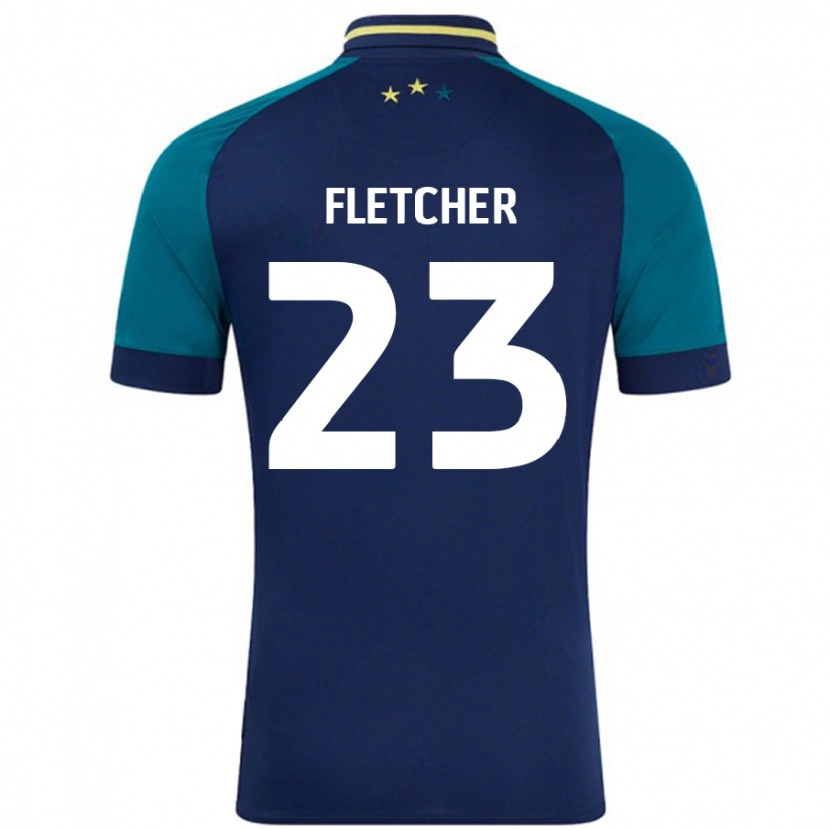 Danxen Niño Camiseta Serena Fletcher #23 Azul Marino Verde Oscuro 2ª Equipación 2024/25 La Camisa