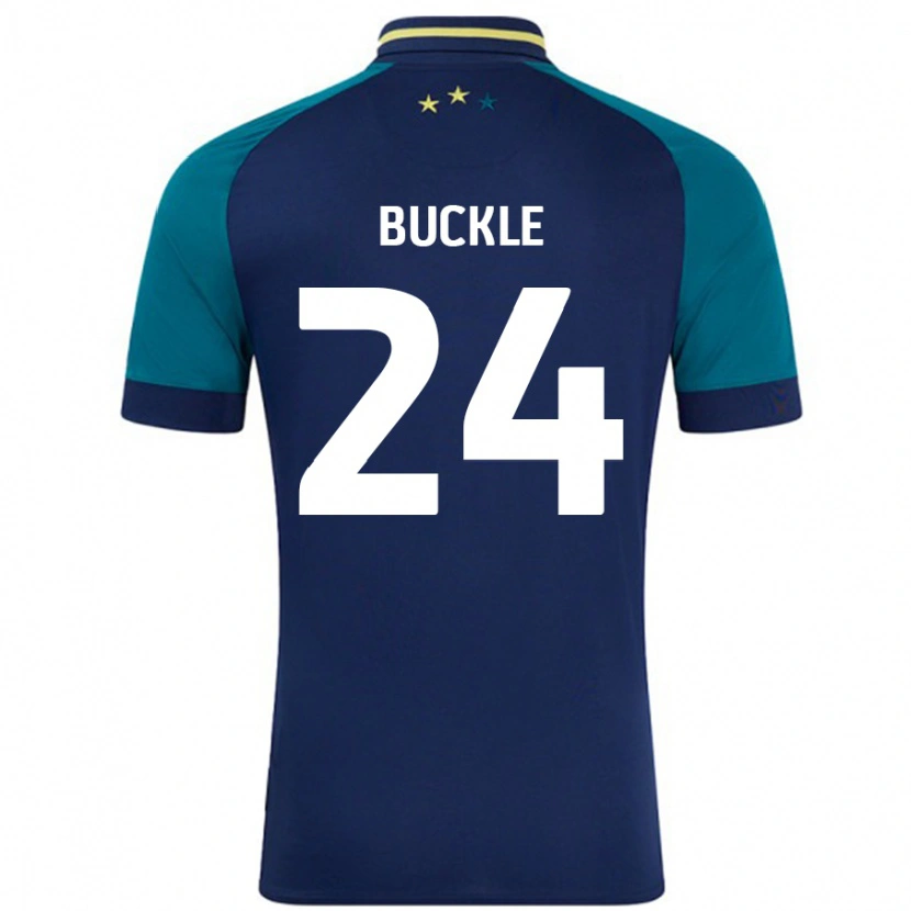 Danxen Niño Camiseta Sharone Buckle #24 Azul Marino Verde Oscuro 2ª Equipación 2024/25 La Camisa