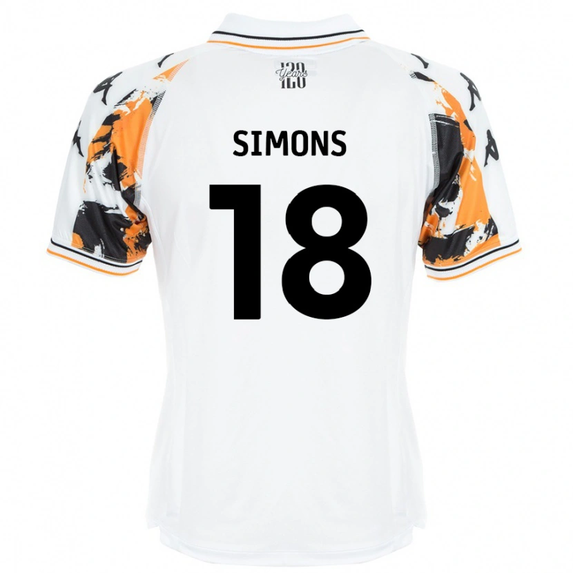 Danxen Niño Camiseta Xavier Simons #18 Blanco 2ª Equipación 2024/25 La Camisa