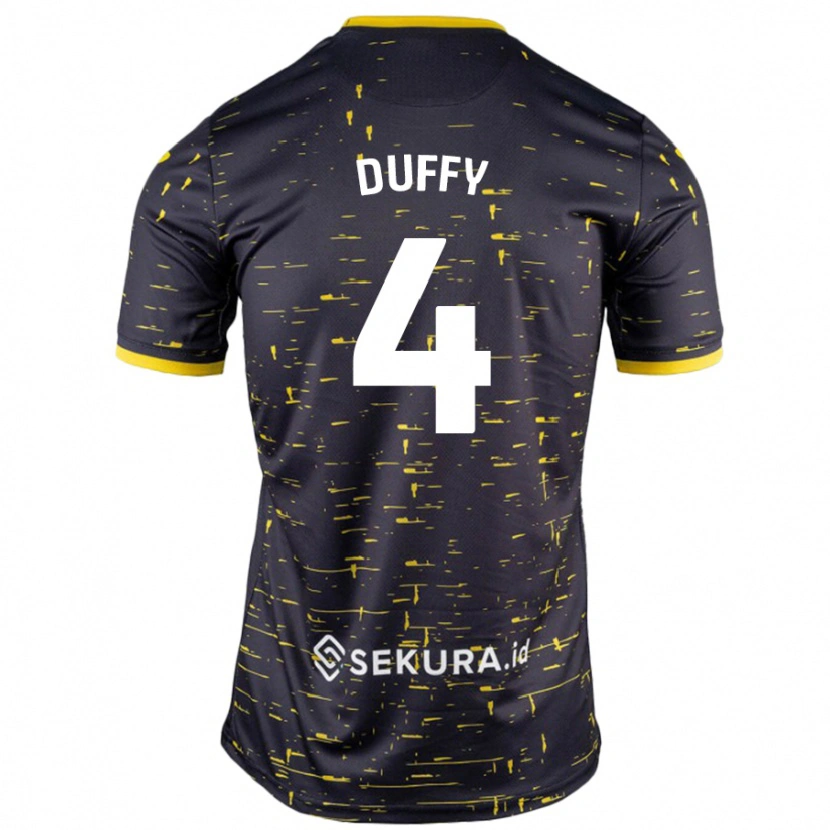 Danxen Niño Camiseta Shane Duffy #4 Negro Amarillo 2ª Equipación 2024/25 La Camisa