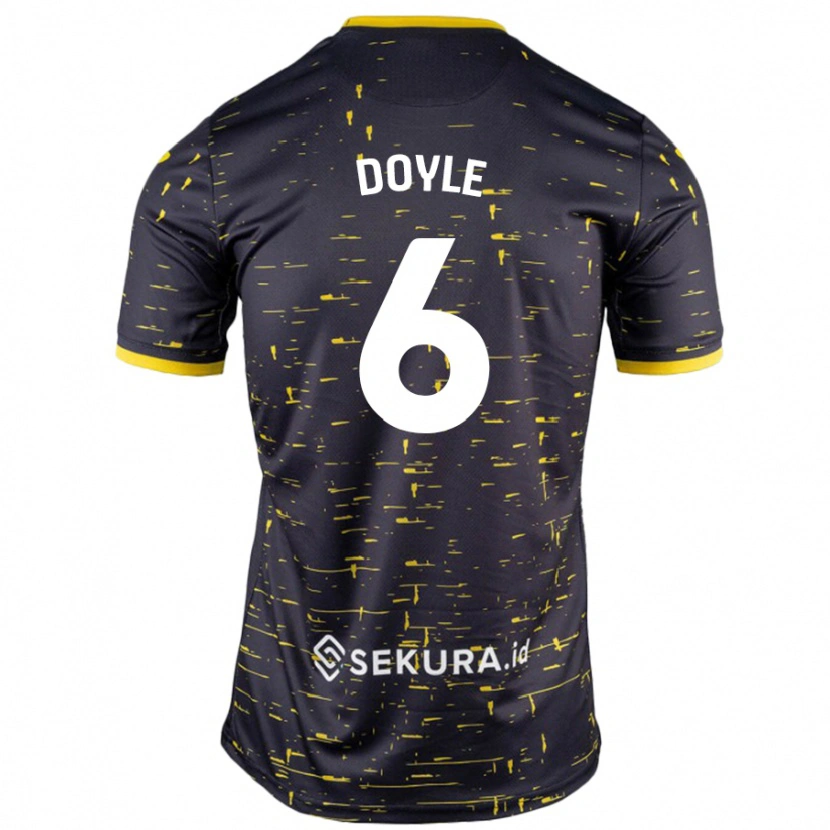 Danxen Niño Camiseta Callum Doyle #6 Negro Amarillo 2ª Equipación 2024/25 La Camisa