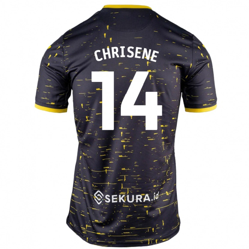 Danxen Niño Camiseta Ben Chrisene #14 Negro Amarillo 2ª Equipación 2024/25 La Camisa