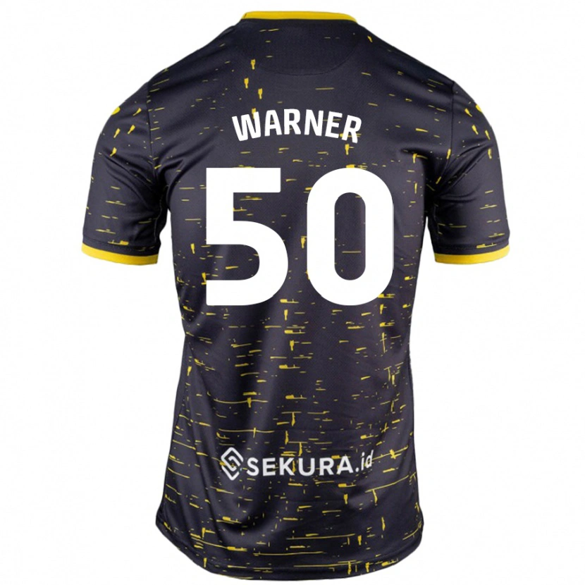 Danxen Niño Camiseta Jaden Warner #50 Negro Amarillo 2ª Equipación 2024/25 La Camisa