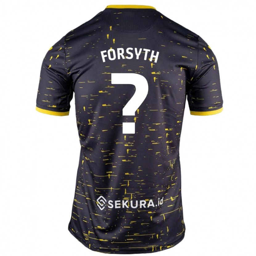 Danxen Niño Camiseta Gabe Forsyth #0 Negro Amarillo 2ª Equipación 2024/25 La Camisa