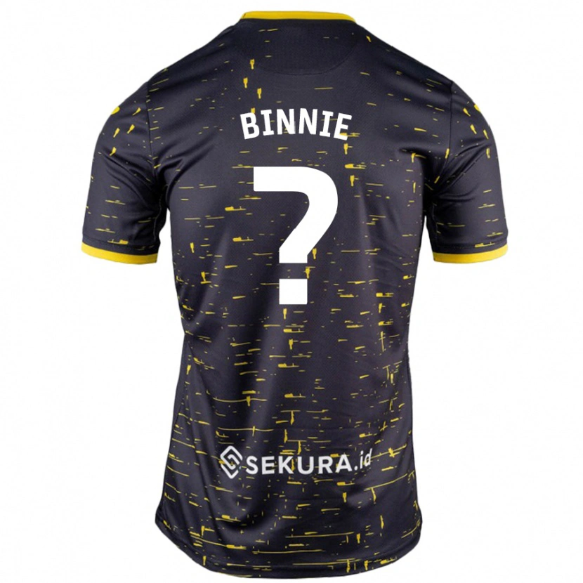 Danxen Niño Camiseta Ethan Binnie #0 Negro Amarillo 2ª Equipación 2024/25 La Camisa