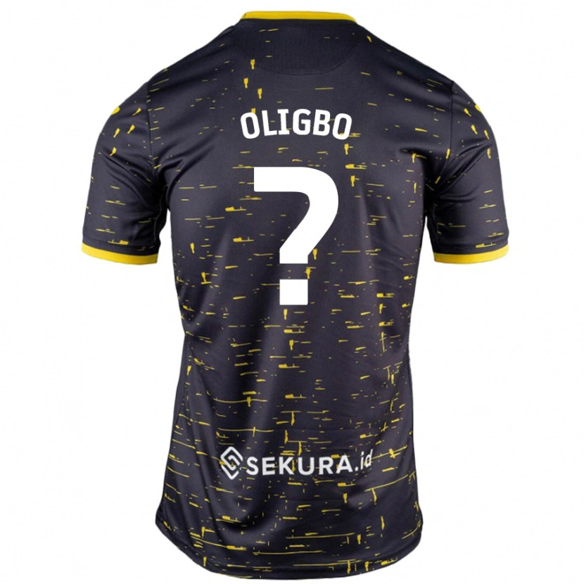 Danxen Niño Camiseta Finlay Oligbo #0 Negro Amarillo 2ª Equipación 2024/25 La Camisa