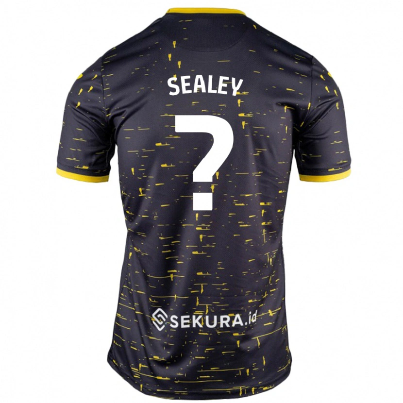 Danxen Niño Camiseta La'sean Sealey #0 Negro Amarillo 2ª Equipación 2024/25 La Camisa