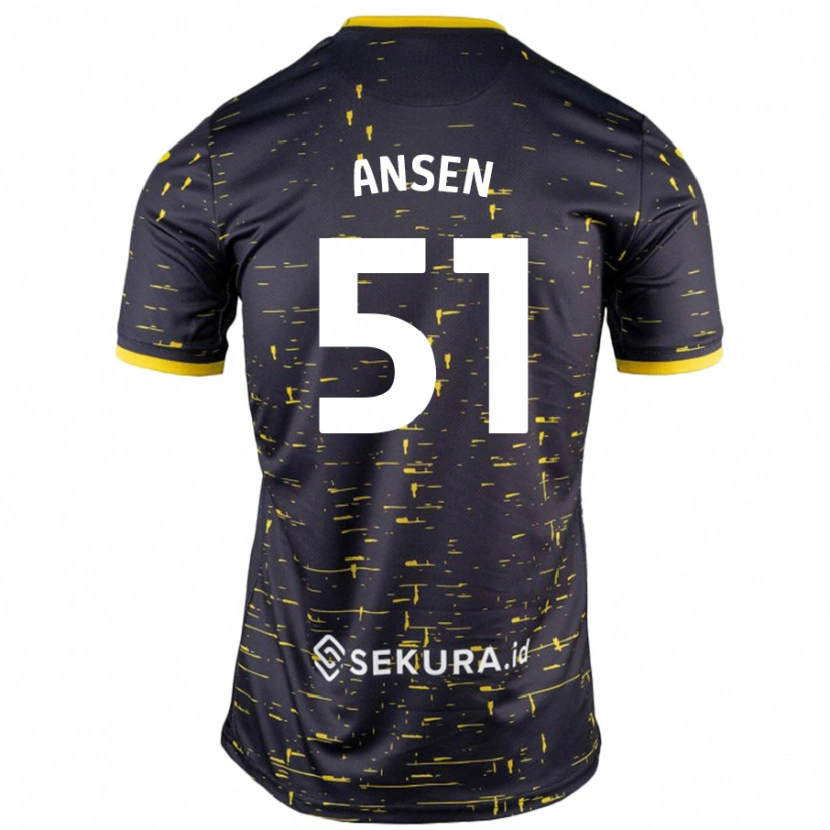 Danxen Niño Camiseta Caleb Ansen #51 Negro Amarillo 2ª Equipación 2024/25 La Camisa