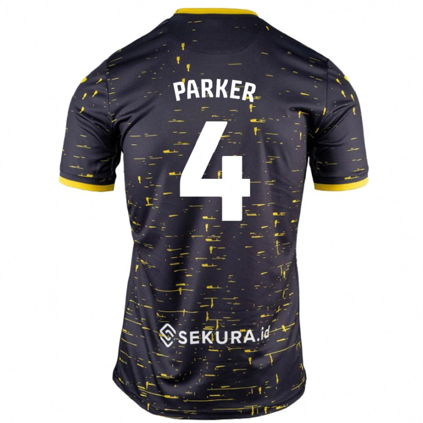 Danxen Niño Camiseta Alice Parker #4 Negro Amarillo 2ª Equipación 2024/25 La Camisa