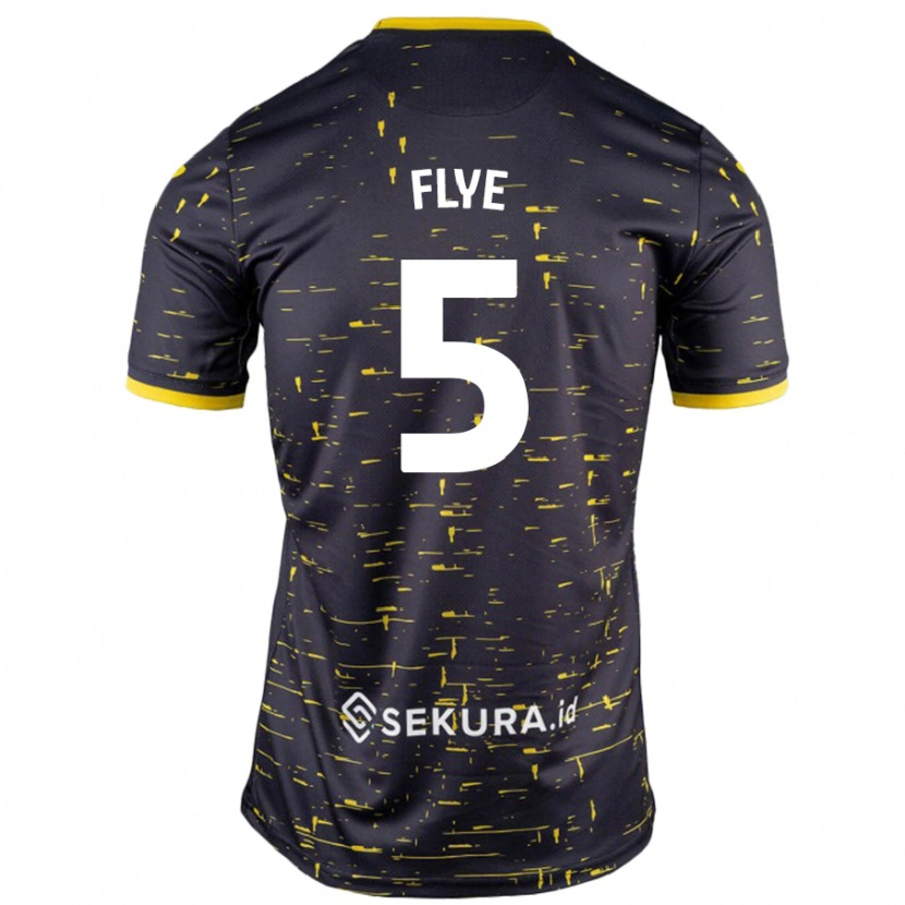 Danxen Niño Camiseta Ceri Flye #5 Negro Amarillo 2ª Equipación 2024/25 La Camisa