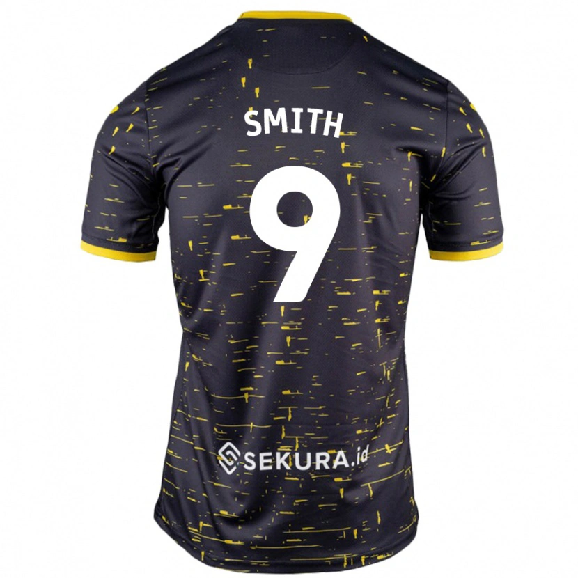 Danxen Niño Camiseta Ellie Smith #9 Negro Amarillo 2ª Equipación 2024/25 La Camisa