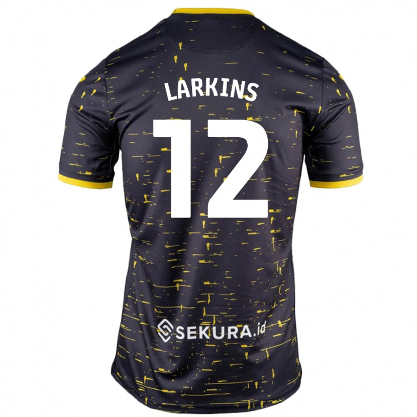 Danxen Niño Camiseta Anna Larkins #12 Negro Amarillo 2ª Equipación 2024/25 La Camisa